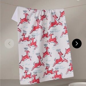 NWT Geometry Kitchen Tea Towel - Prancing Reindeer